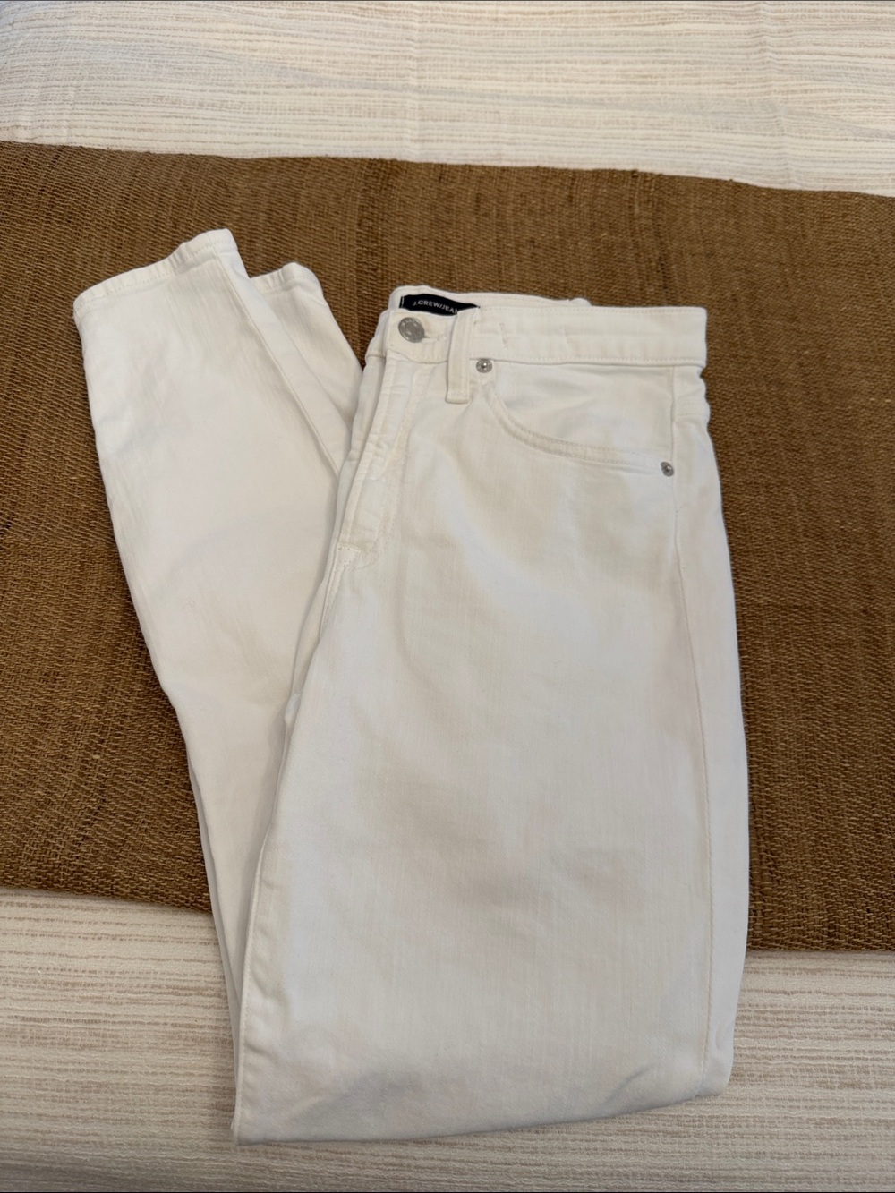 J. Crew Women's High-Rise White Skinny Jeans